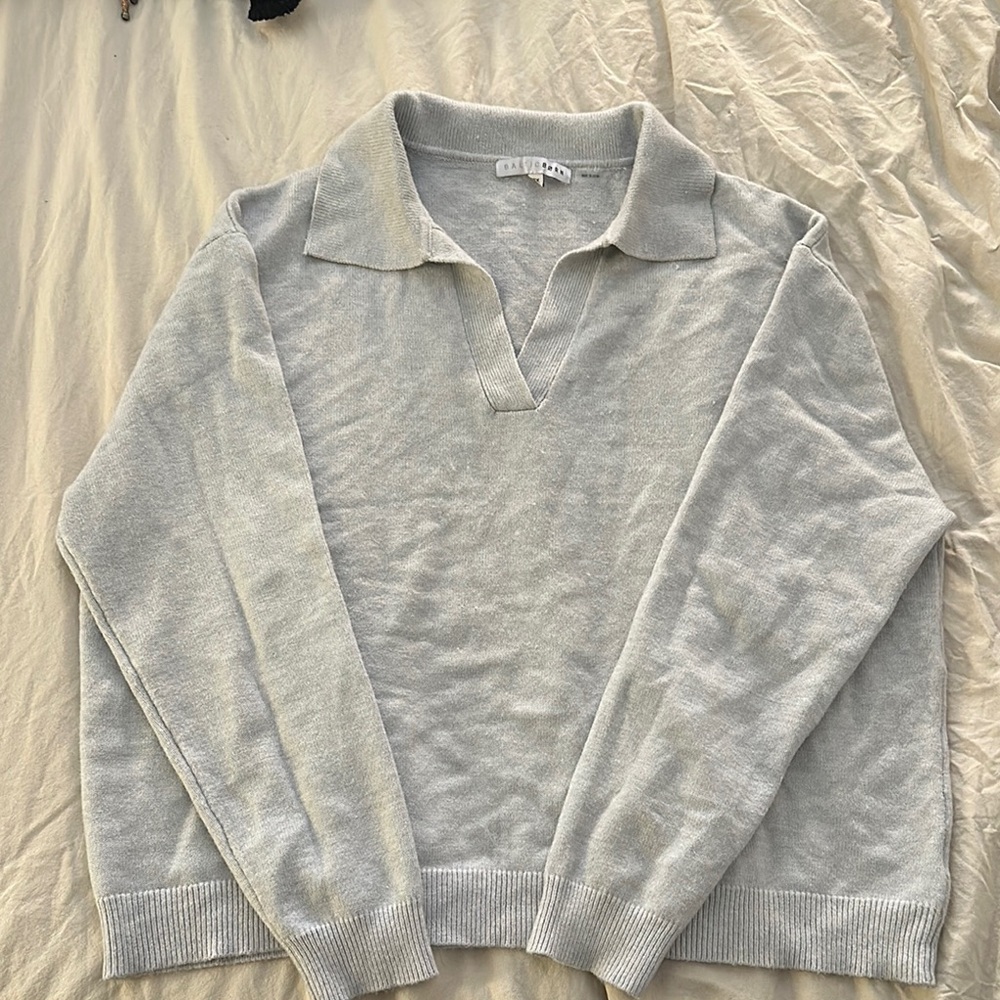 Light Gray Collared Sweater- Baltic Born